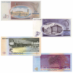 4 billets Estonie 1992-2007