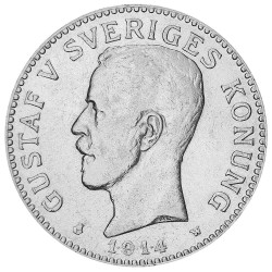 2 couronnes Argent Suède 1910-1940 - Roi Gustave V