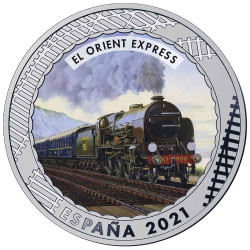 1,5 Euro Cupronickel Espagne 2021 colorisée - L’Orient-Express