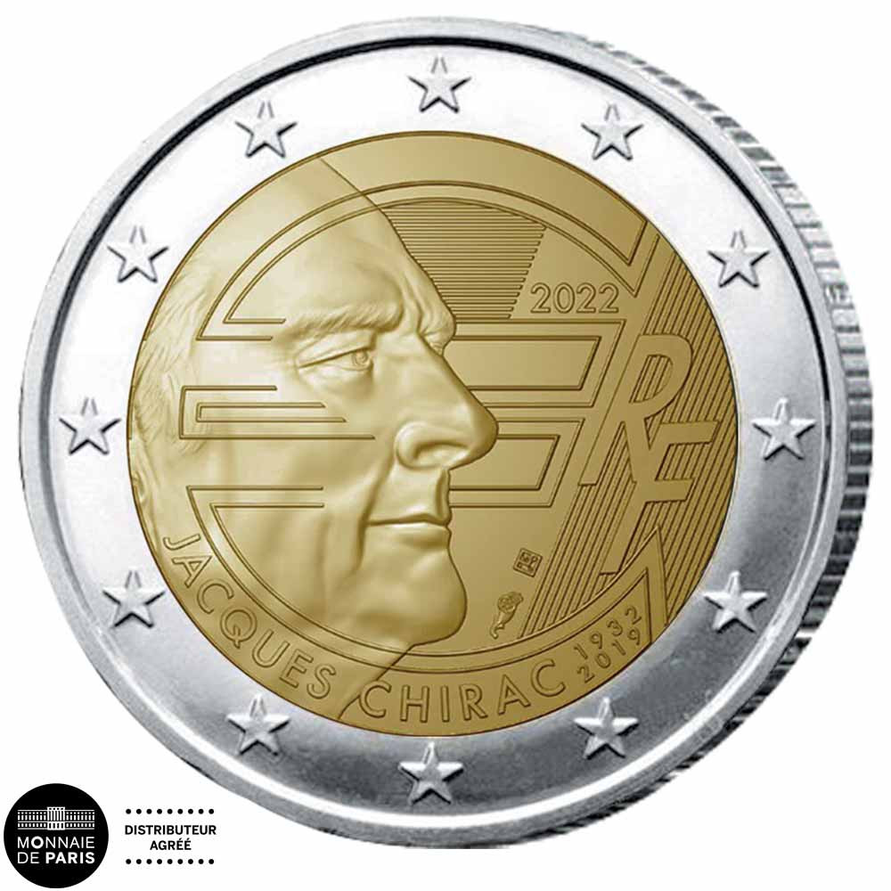 2 Euro France 2022 - Jacques Chirac + son écrin