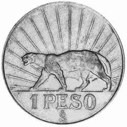 1 Peso Argent Uruguay 1942...