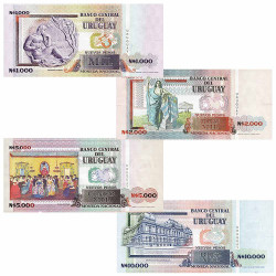 4 billets Uruguay 1989
