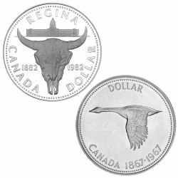 Lot 2 x 1 Dollar Argent Canada