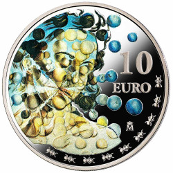 10 Euro Argent Espagne BE 2021 colorisée - Salvador Dali