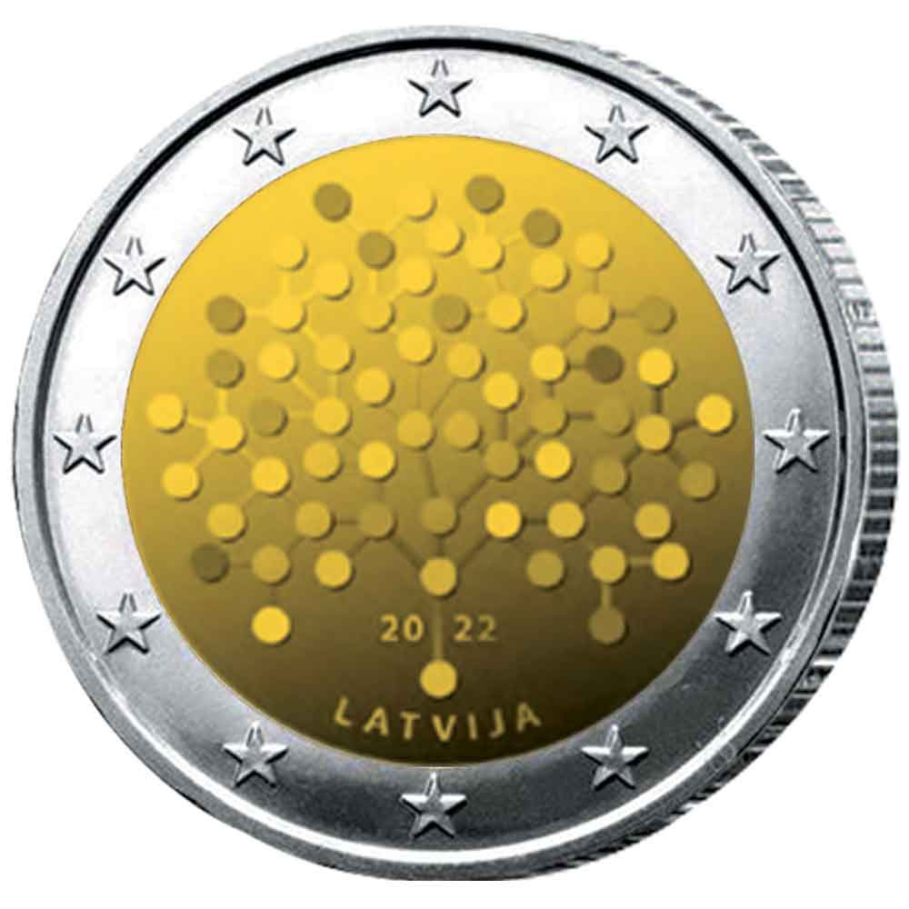 2 Euro Lettonie 2022 - 100e anniversaire de la banque de Lettonie