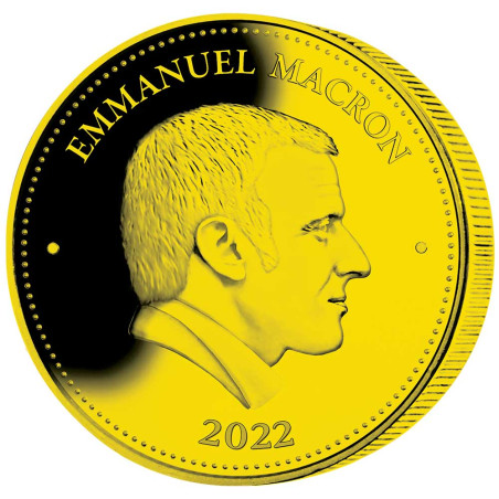 Président Emmanuel Macron dorée 2022