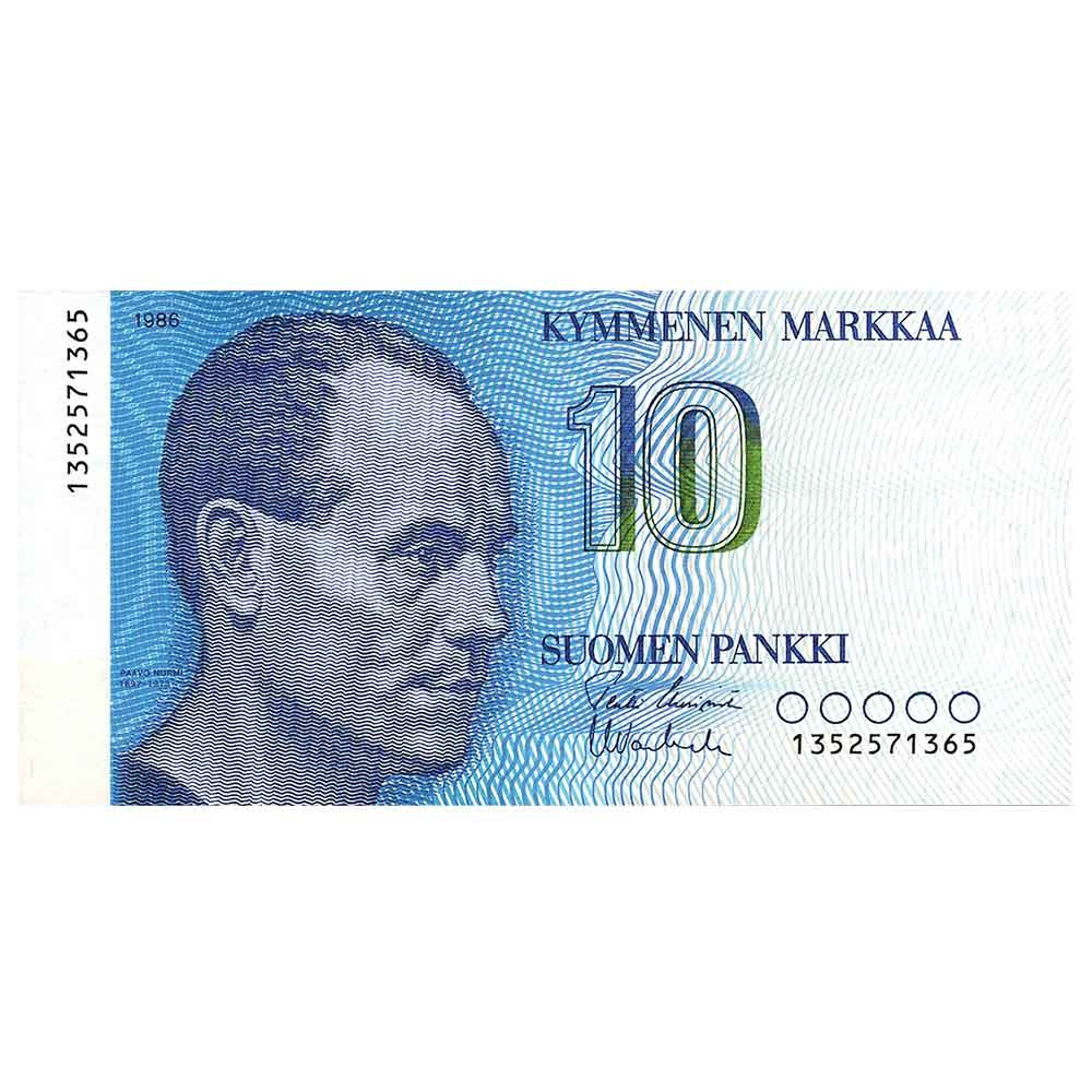 Billet 10 Markkaa Finlande 1986