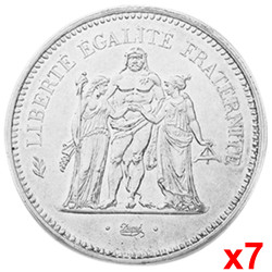 Lot des 7 x 50 Francs...