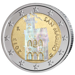 2 Euro Saint-Marin Hologramme colorisée - Siege du Gouvernement
