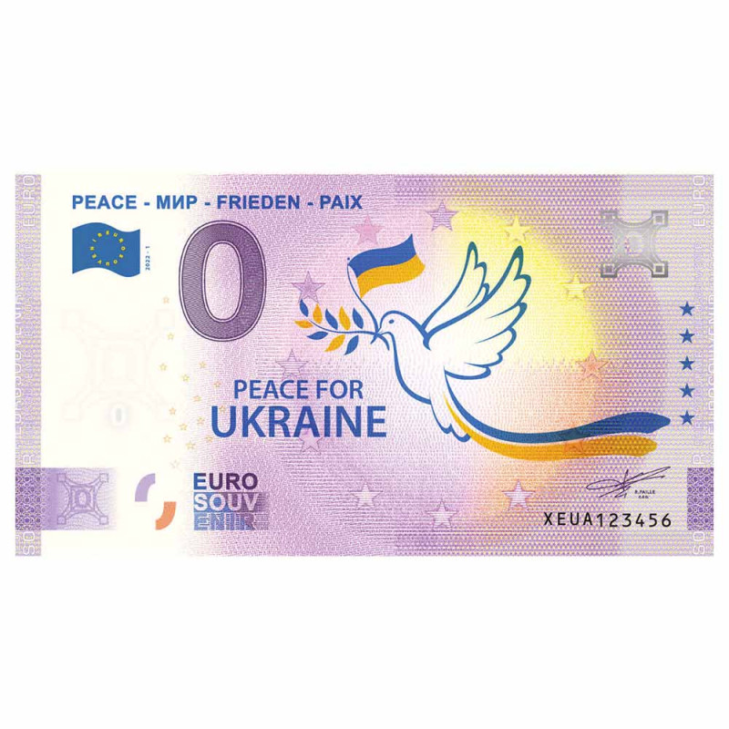 Le Billet Souvenir 0 Euro - Paix pour l'Ukraine offert* - Trésor du Patrimoine Le Billet Souvenir 0 Euro - Paix pour l'Ukraine offert* - Trésor du Patrimoine