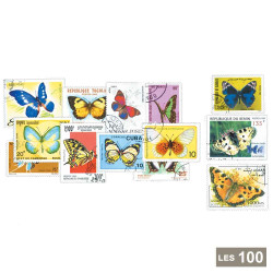 100 timbres Papillons