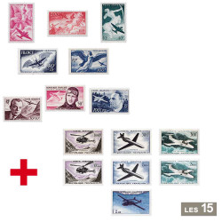 Lot de 15 timbres Poste...