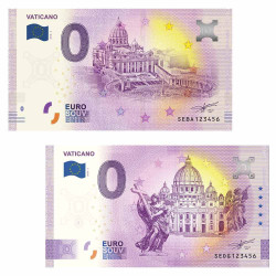 Lot 2 billets Souvenir 0 Euro Vatican