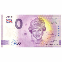 Billet Souvenir 0 Livres - Princesse Lady Diana