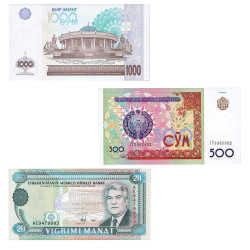 Lot 3 billets Turkménistan