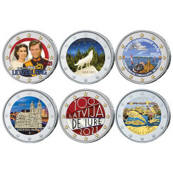 Lot 6 x 2 Euro 2021 colorisées