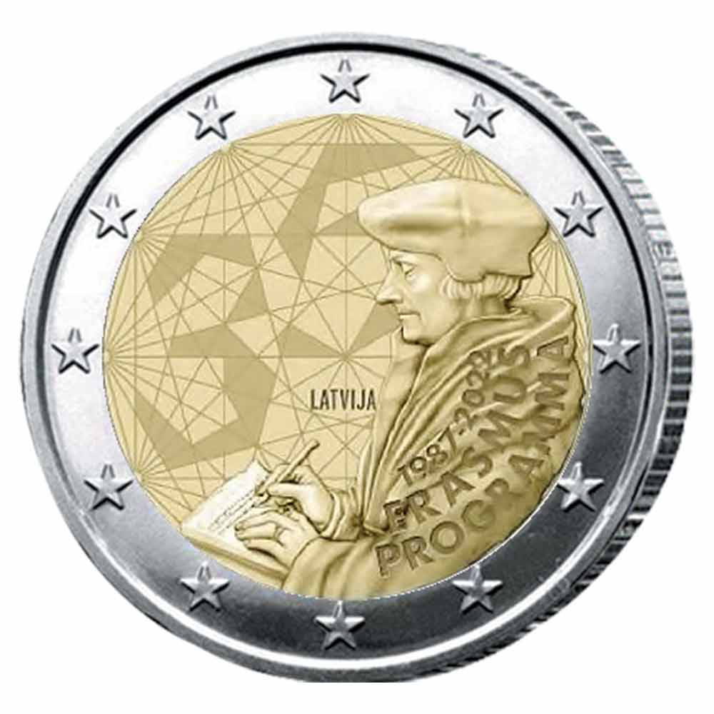 2 Euro Lettonie 2022 - 35 ans Erasmus