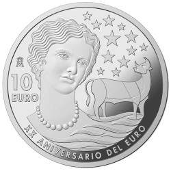 10 Euro Argent Espagne BE 2022 - 20 ans de l’Euro