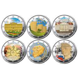 Lot 6 x 2 Euro 2019 colorisées