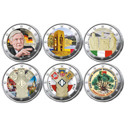 Lot 6 x 2 Euro 2018 colorisées