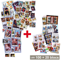 Lot de 100 timbres + 20...