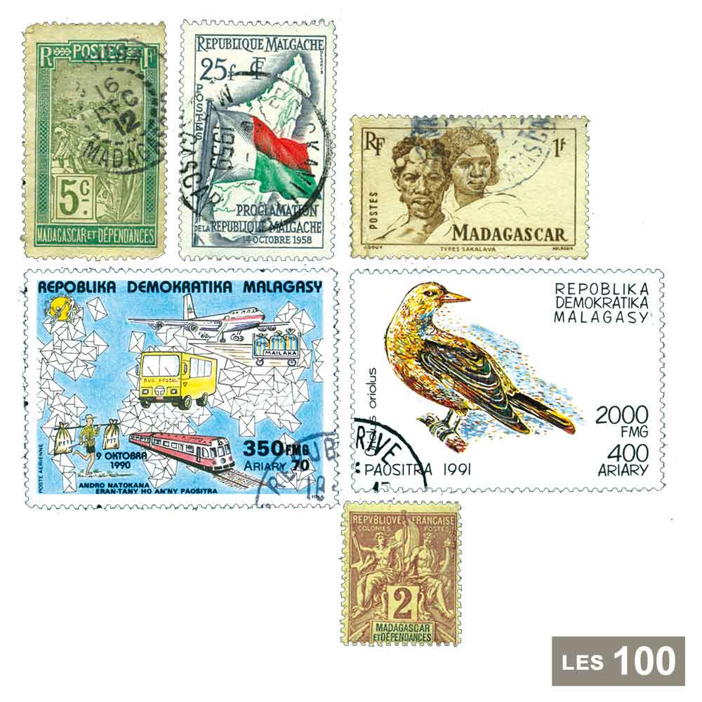100 timbres Madagascar avant et après l’indépendance