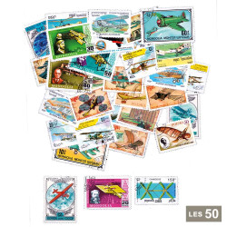 50 timbres avions anciens