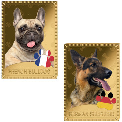 Lot des 2 Monnaies Or 2022 chiens