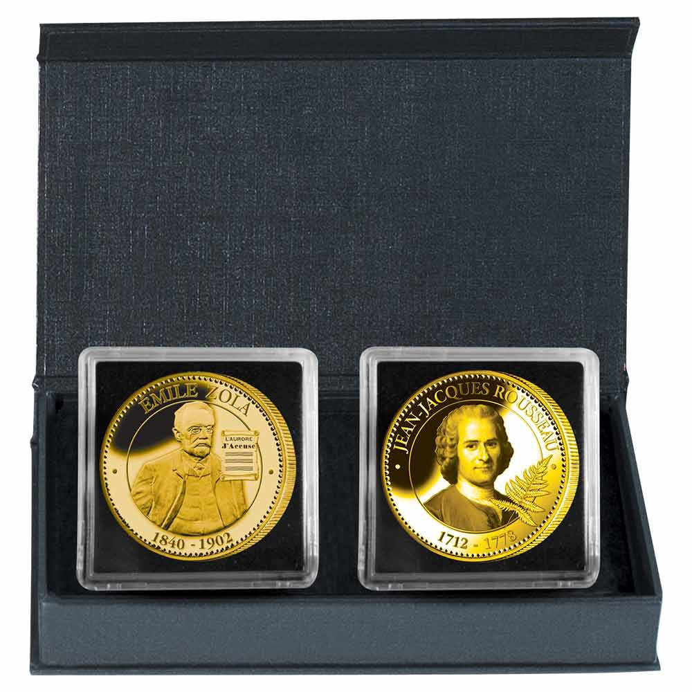 Coffret Écrivains - Émile Zola et Jean-Jacques Rousseau