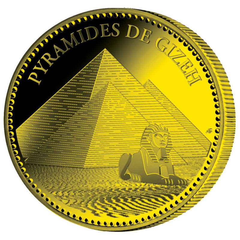 Pièce de collection Pyramides de Gyzeh dorée Trésor du Patrimoine