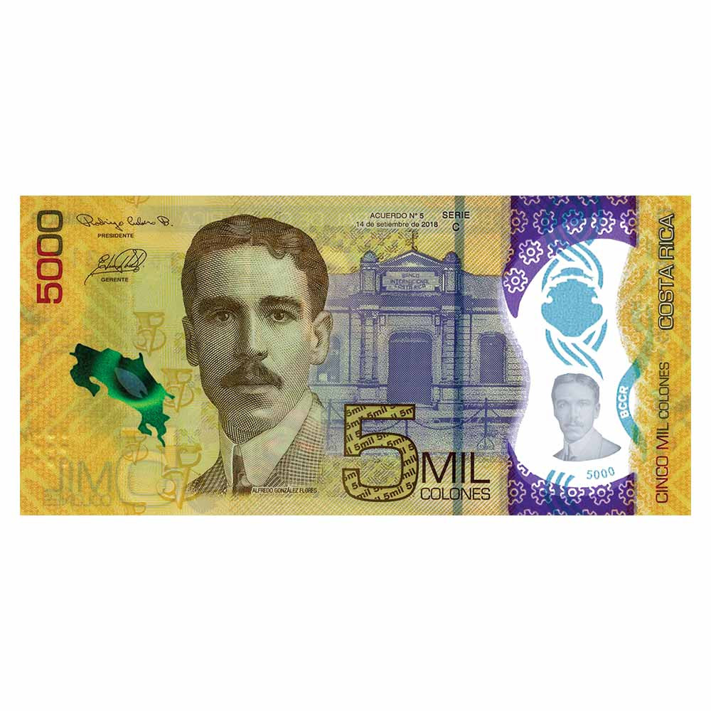 5000 Colones Costa Rica - Alfredo González Flores (1877-1962)