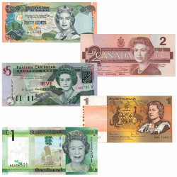 Lot 5 Billets Reine Élisabeth II