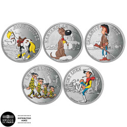 Lot des 5 médailles Lucky Luke