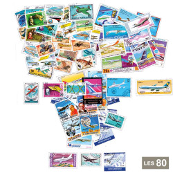 Les 80 timbres Avions