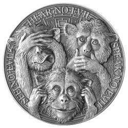 5 Cedis Argent 2022 - Les 3 singes de la sagesse