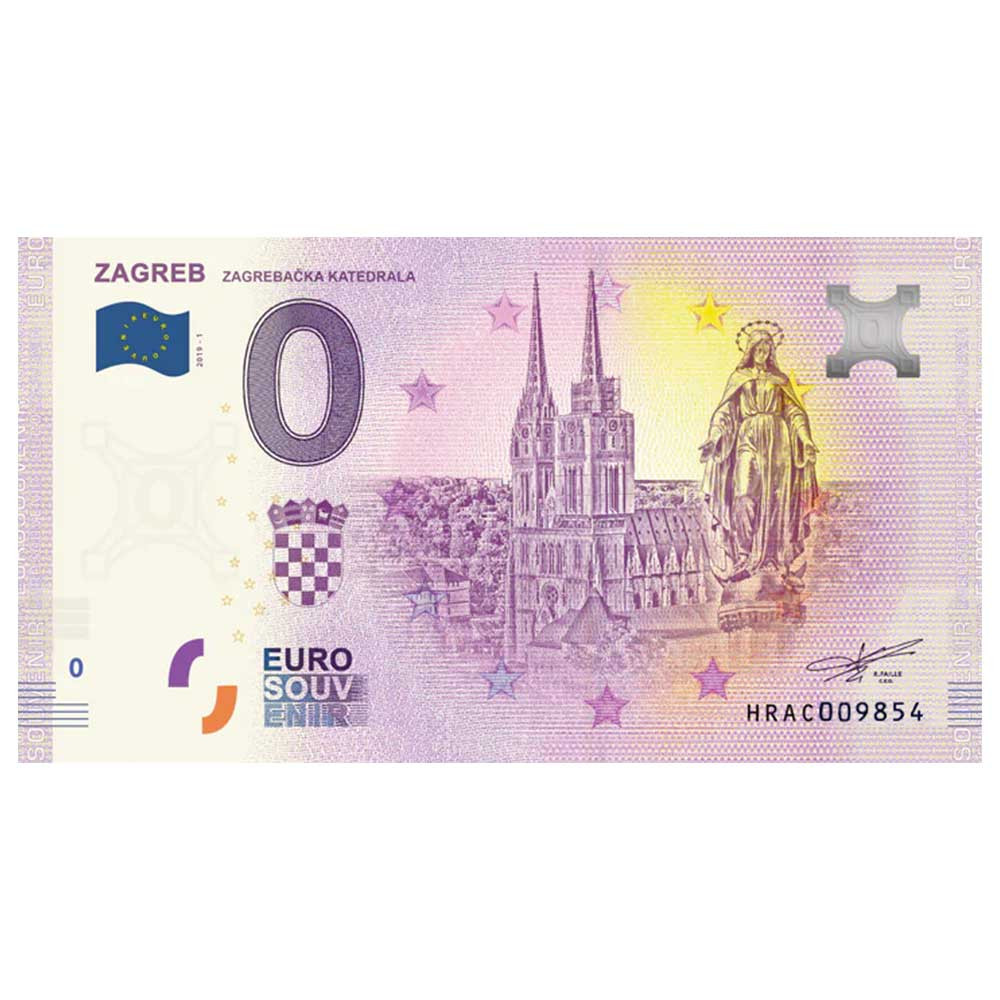 Billet Souvenir 0 Euro - Zagreb : capitale de la Croatie