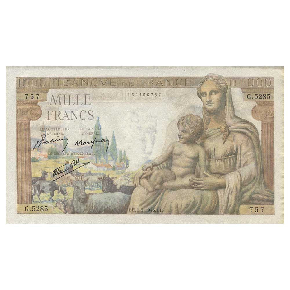 1000 Francs Déesse Demeter 1943
