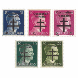 5 timbres Occupation Française