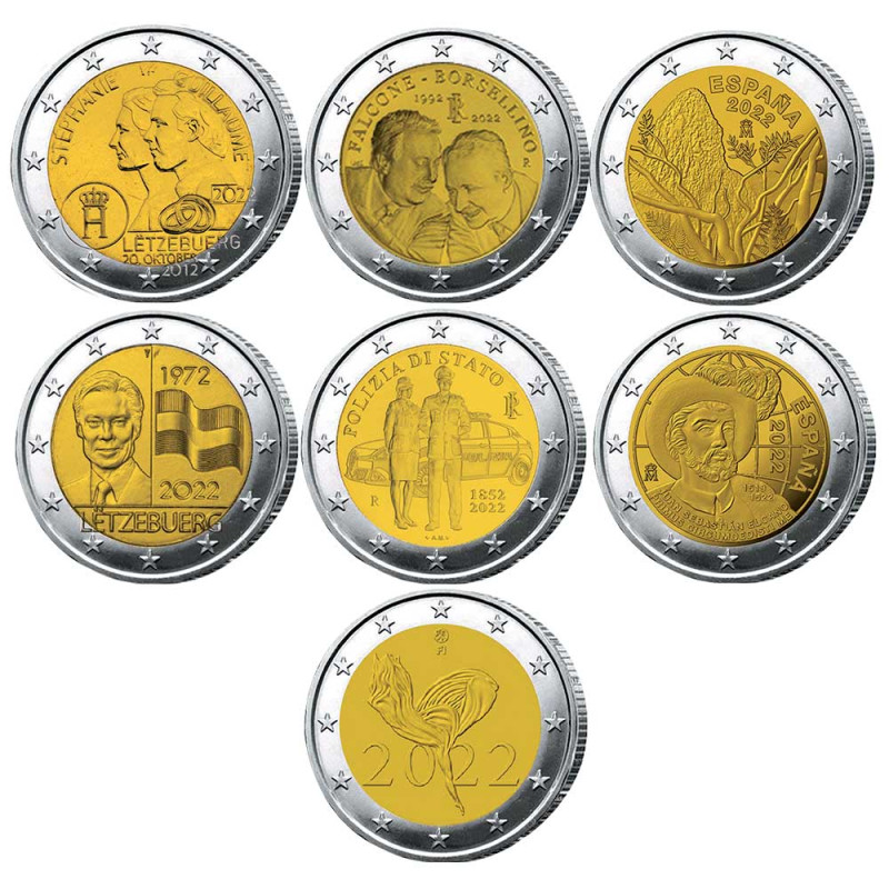 Lot 19 x 2 euro comm moratives 2022 tr sor du patrimoine