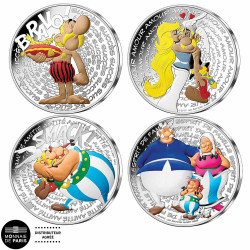 Lot 4 x 50 Euro Argent colorisées 2022 Astérix - vagues 1 et 2