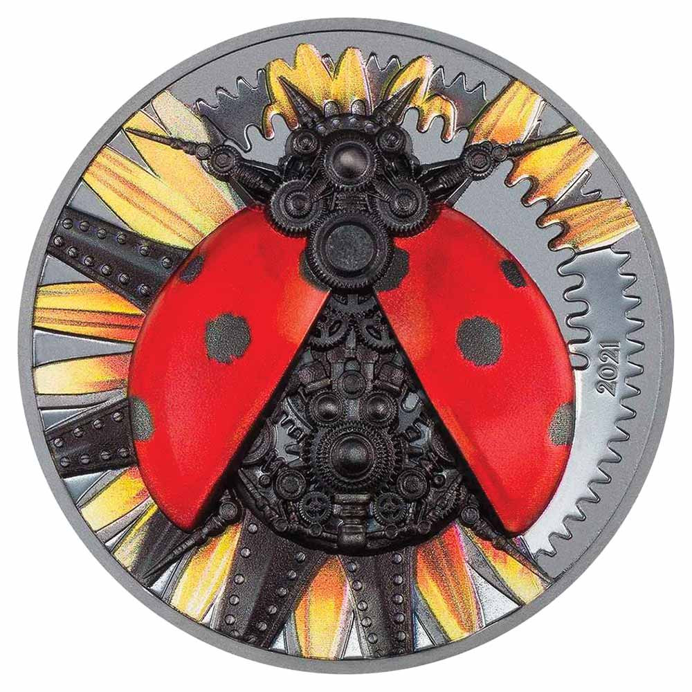 2 000 Togrog Argent 2021 colorisée - Coccinelle mécanique