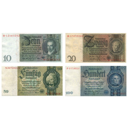 10, 20, 50, 100 Reichsmark...