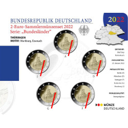 5 x 2 Euro Allemagne BU 2022 - Château de Wartbourg