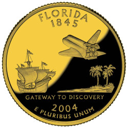 1/4 Dollar doré Floride 2001