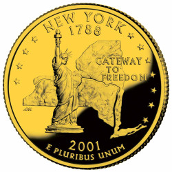 1/4 Dollar doré New York 2001