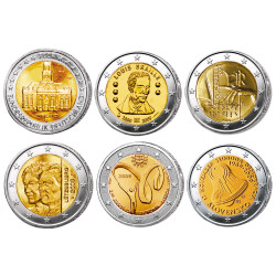 Lot des 6 x 2 Euro 2009