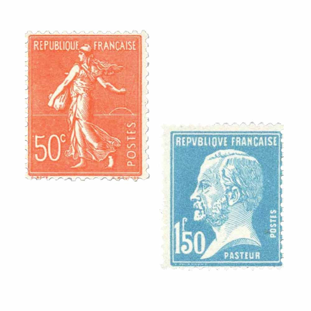 Paire de timbres Faux de Marseille