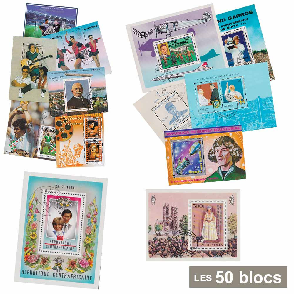 50 blocs-feuillets personnages célèbres