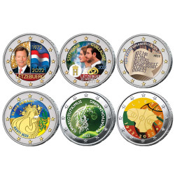 Lot 6 x 2 Euro 2022 colorisées