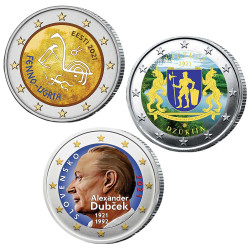Lot 3 x 2 Euro 2021 colorisées